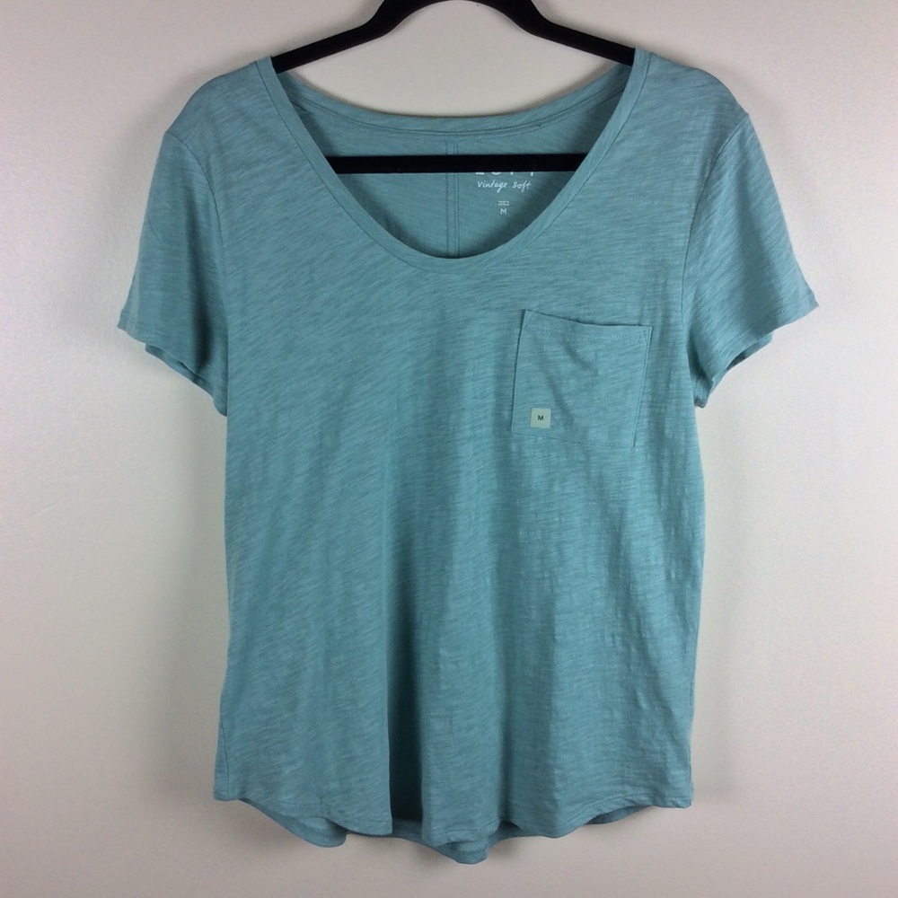 NWOT Medium Teal LOFT Vintage Soft Pocket T-Shirt